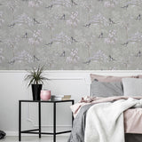 York Asuka Grey Sparrow Forest Wallpaper