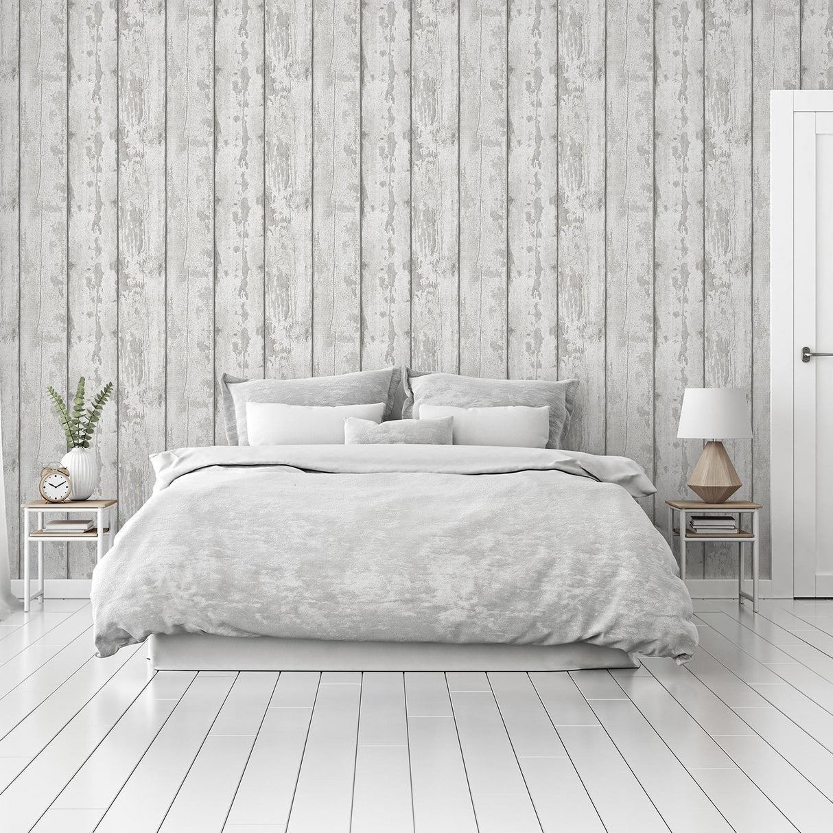 York Ambrose Grey Wood Plank Wallpaper