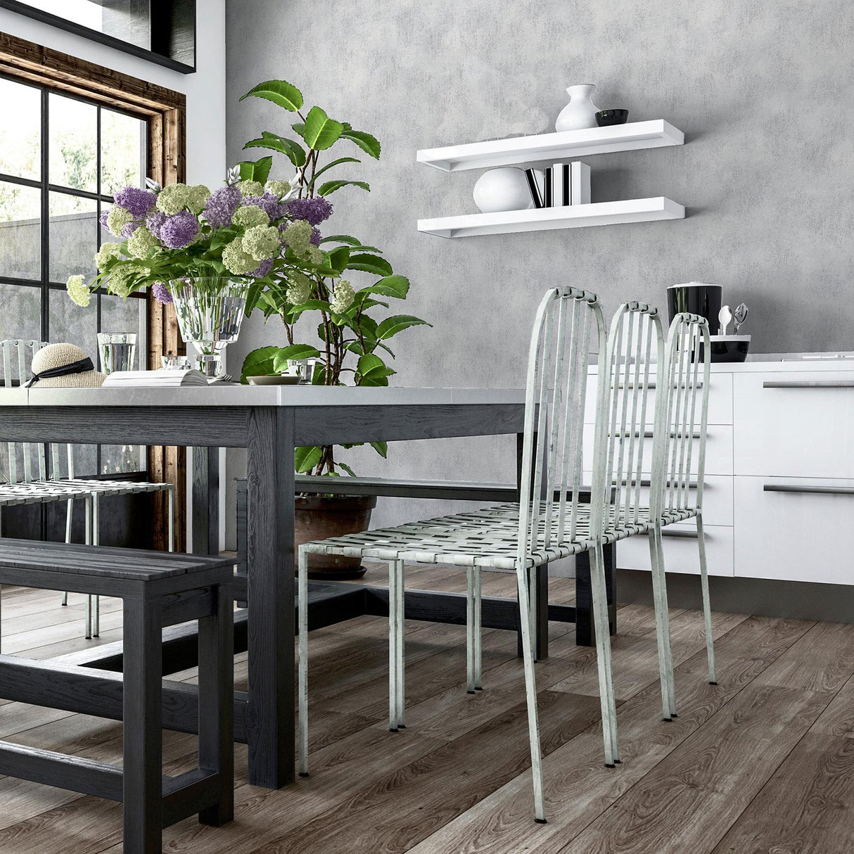York Victor Grey Plaster Wallpaper