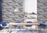 York Wallace Grey Wood Tile Wallpaper