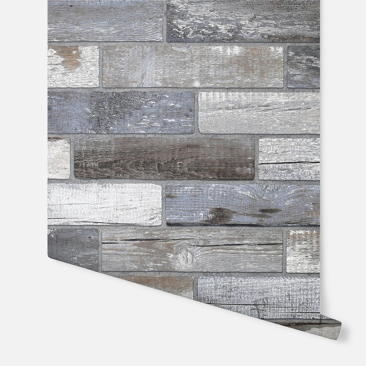 York Wallace Grey Wood Tile Wallpaper