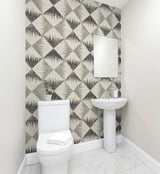 York Reuben Grey Ikat Wallpaper