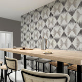 York Reuben Grey Ikat Wallpaper