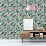 York Miriam Grey Tropical Wallpaper