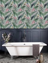 York Miriam Grey Tropical Wallpaper