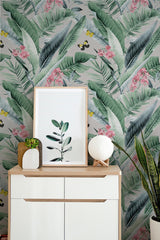 York Miriam Grey Tropical Wallpaper