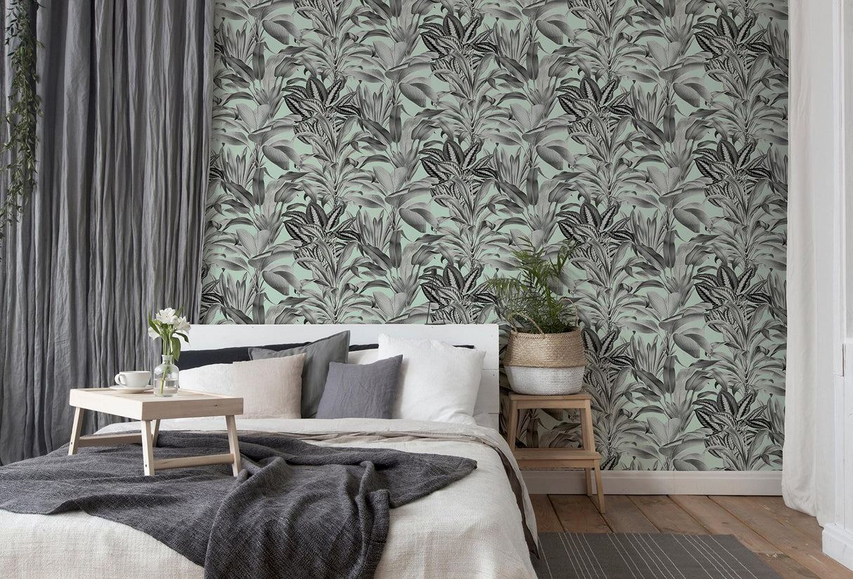 York Alice Mint Greenhouse Wallpaper