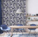 York Alice Navy Greenhouse Wallpaper