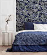 York Alice Navy Greenhouse Wallpaper