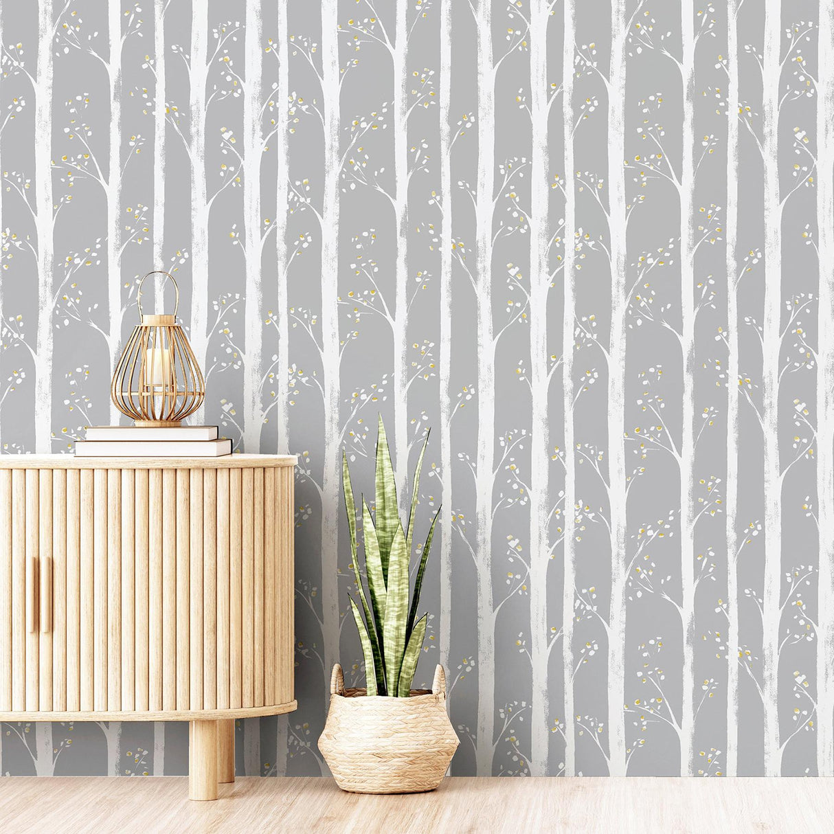 York Florence Grey Forest Wallpaper