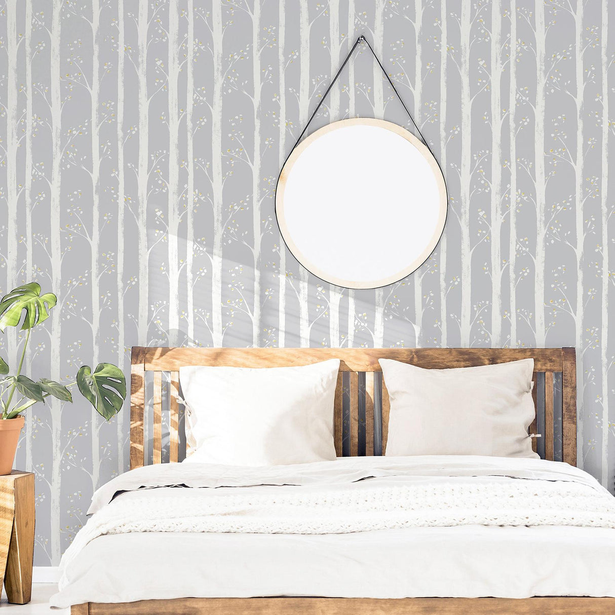 York Florence Grey Forest Wallpaper
