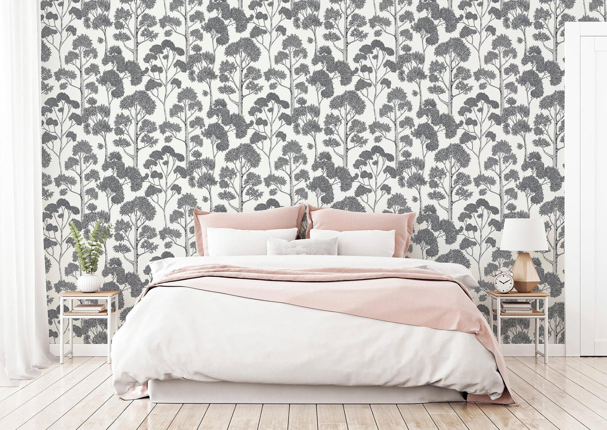 York Blanche Silver Trees Wallpaper