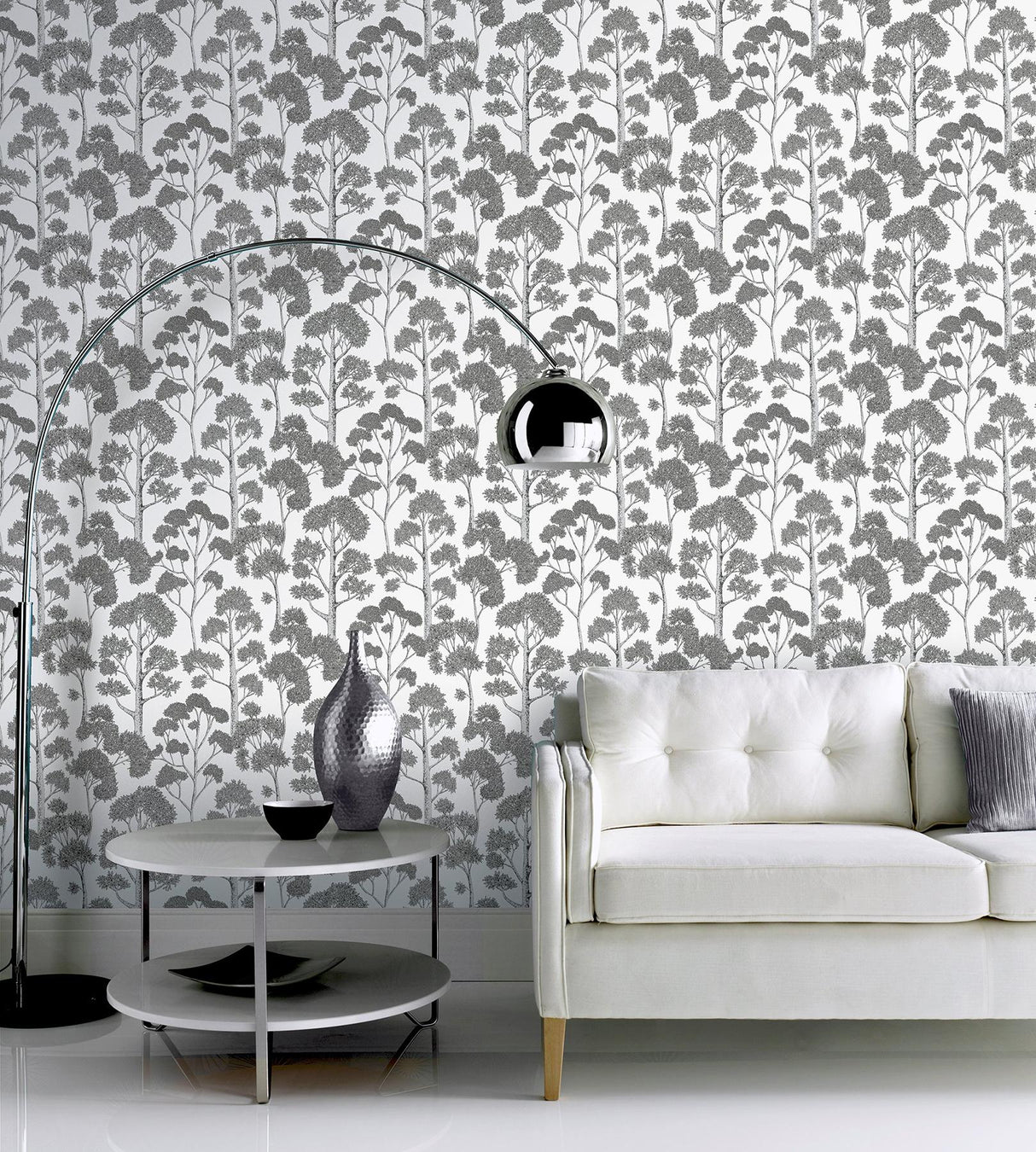 York Blanche Silver Trees Wallpaper