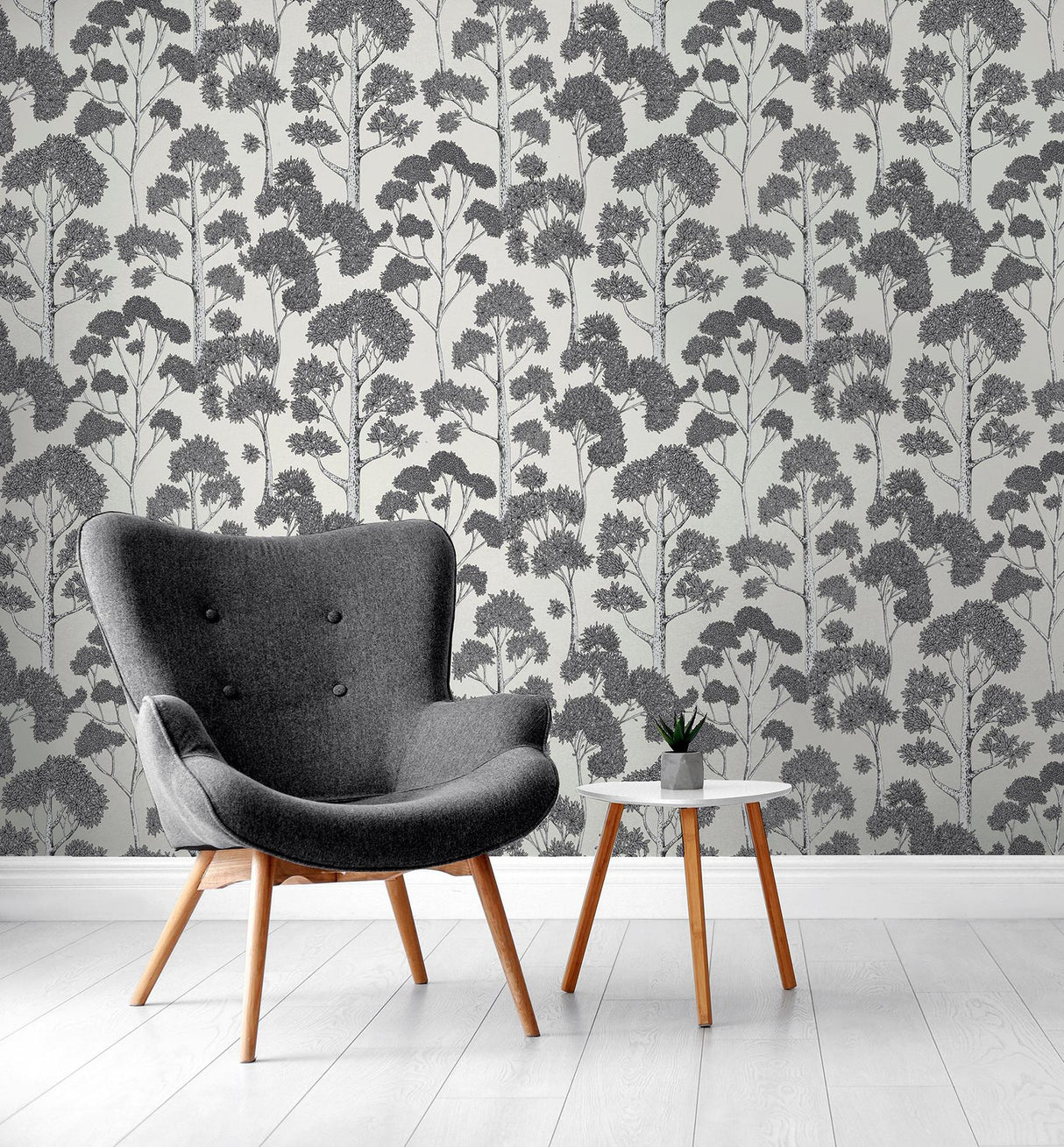 York Blanche Silver Trees Wallpaper