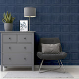 York Bellamy Navy Wooden Panel Wallpaper