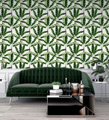 York Musa Green Palm Tree Wallpaper