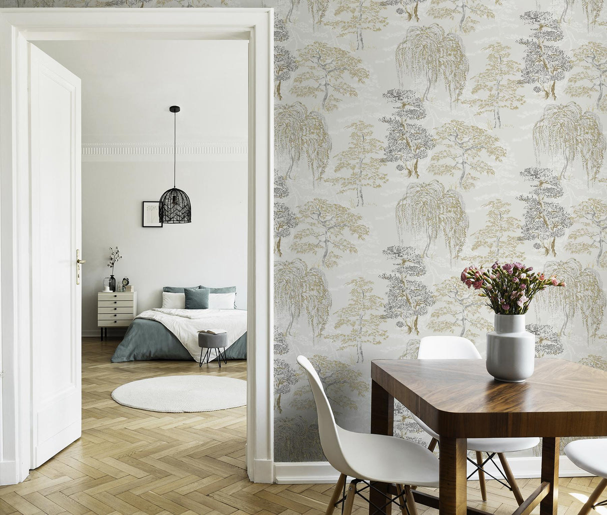York Midori Neutral Trees Wallpaper
