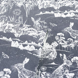 York Hattie Navy Meadow Hare Wallpaper
