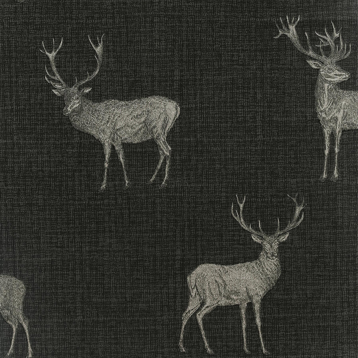 York Hank Charcoal Stag Wallpaper