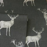 York Hank Charcoal Stag Wallpaper