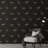 York Hank Charcoal Stag Wallpaper
