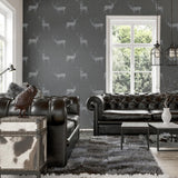 York Hank Grey Stag Wallpaper