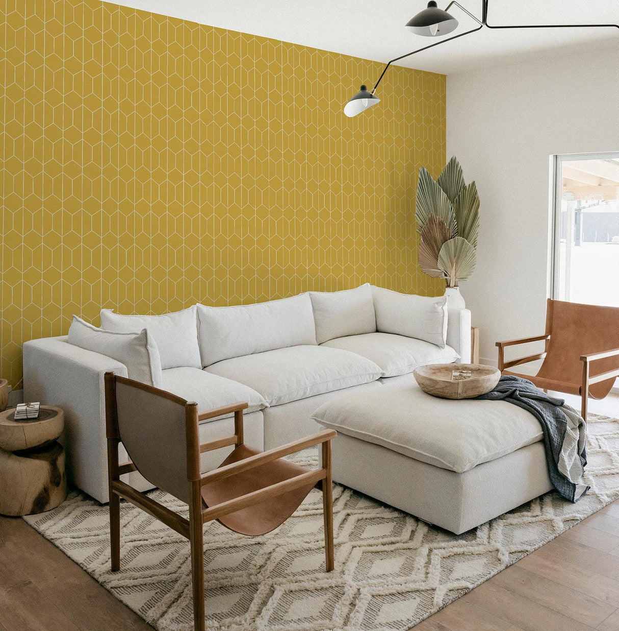 York Orson Yellow Trellis Wallpaper
