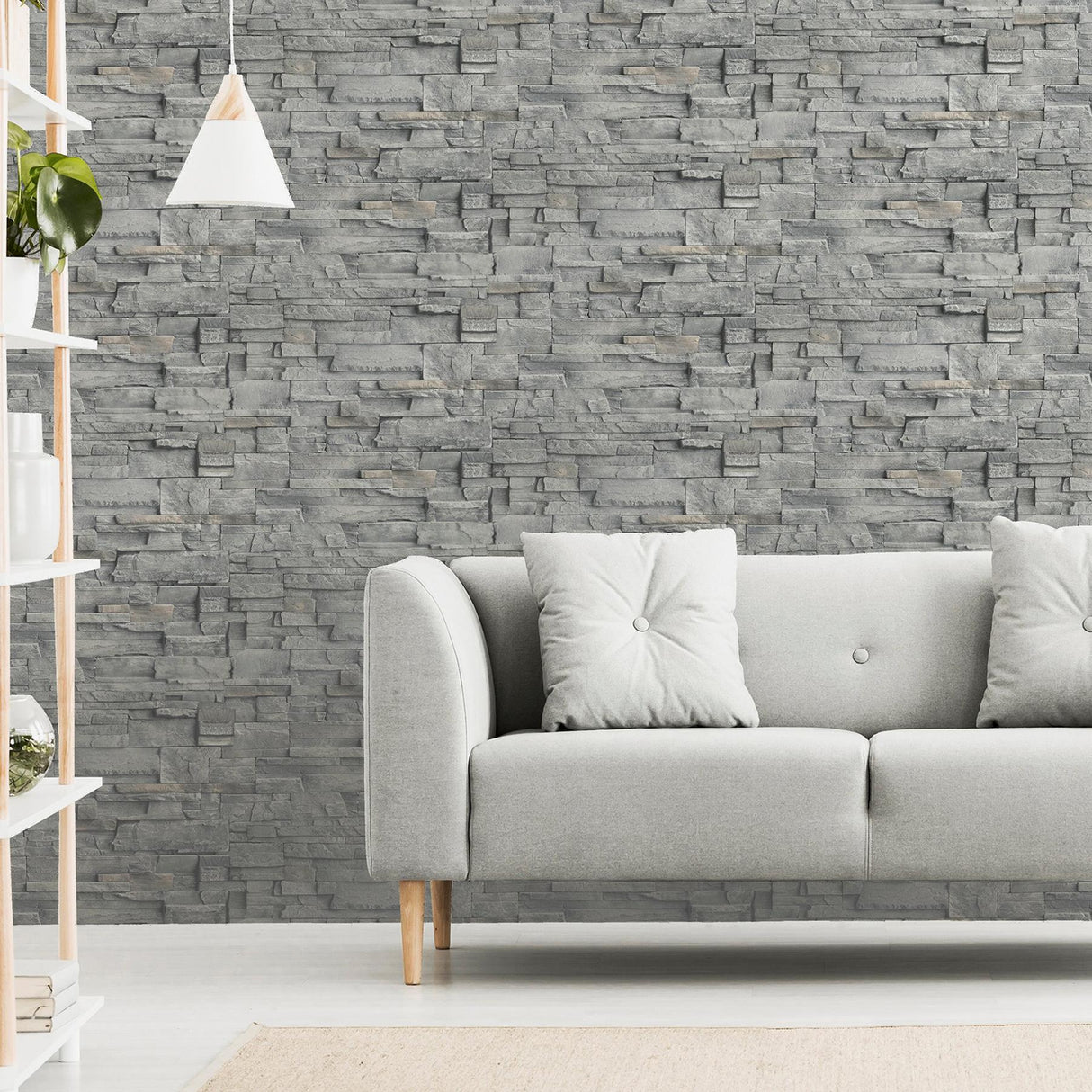 York Cornell Grey Slate Wall Wallpaper