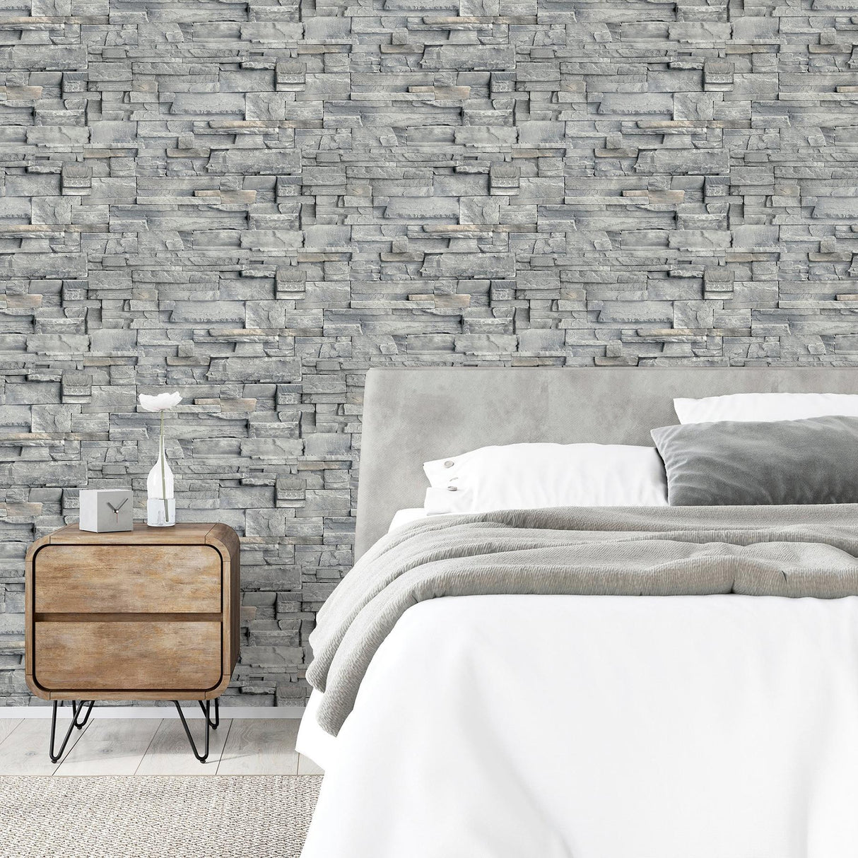 York Cornell Grey Slate Wall Wallpaper