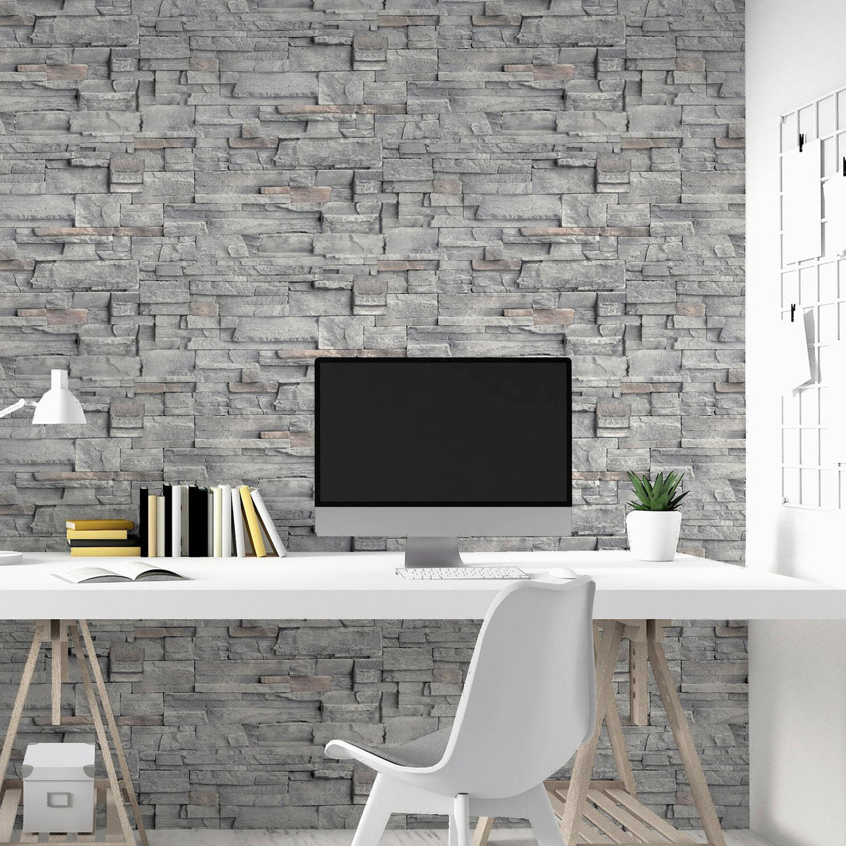 York Cornell Grey Slate Wall Wallpaper
