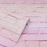 York Winifred Pink Ombre Brick Wallpaper