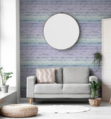 York Winifred Lavender Ombre Brick Wallpaper