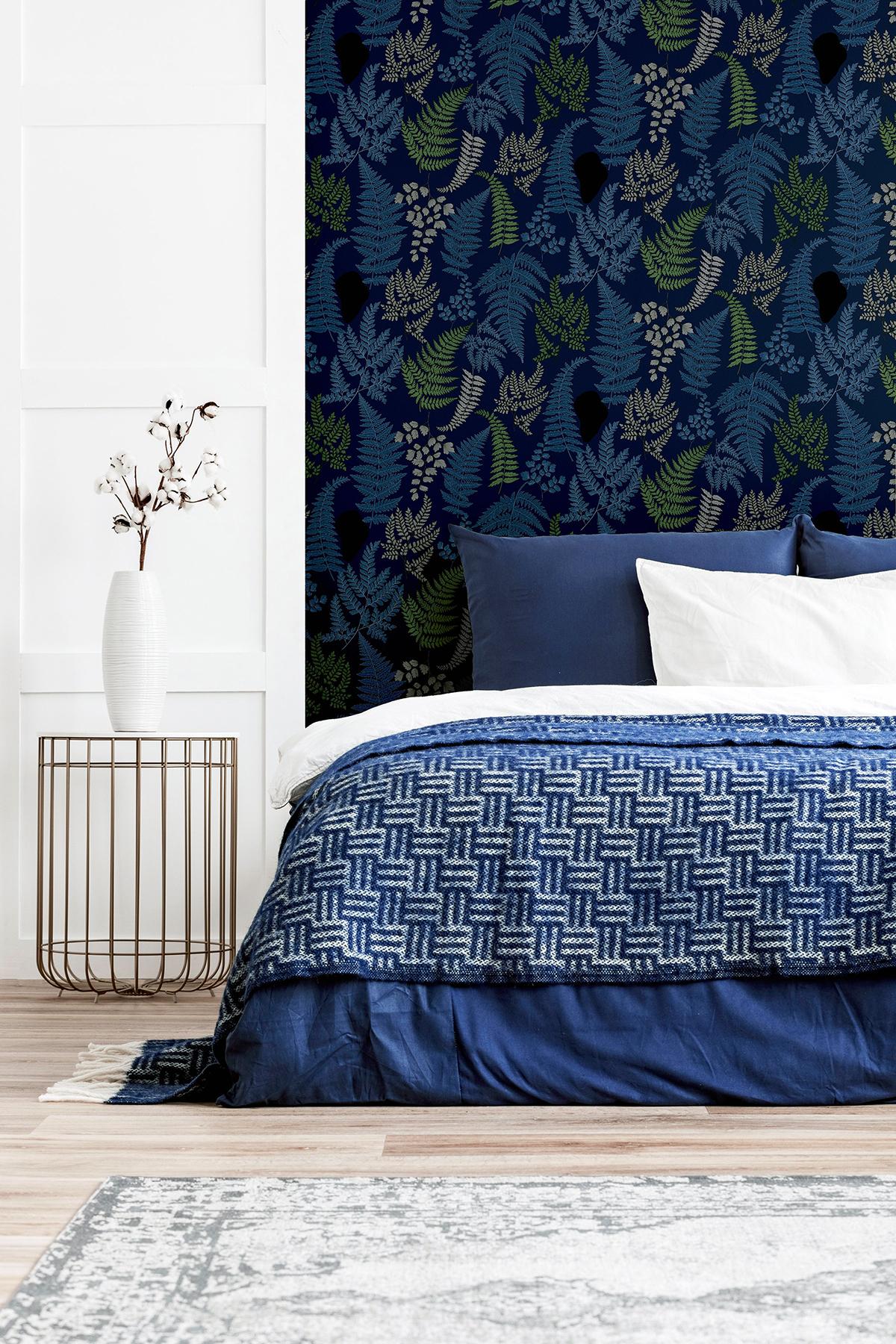 York Jerome Blue Botanical Wallpaper