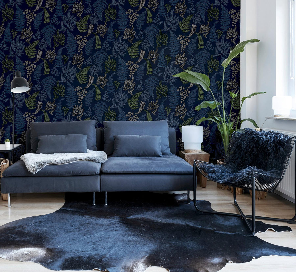 York Jerome Blue Botanical Wallpaper
