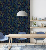 York Jerome Blue Botanical Wallpaper