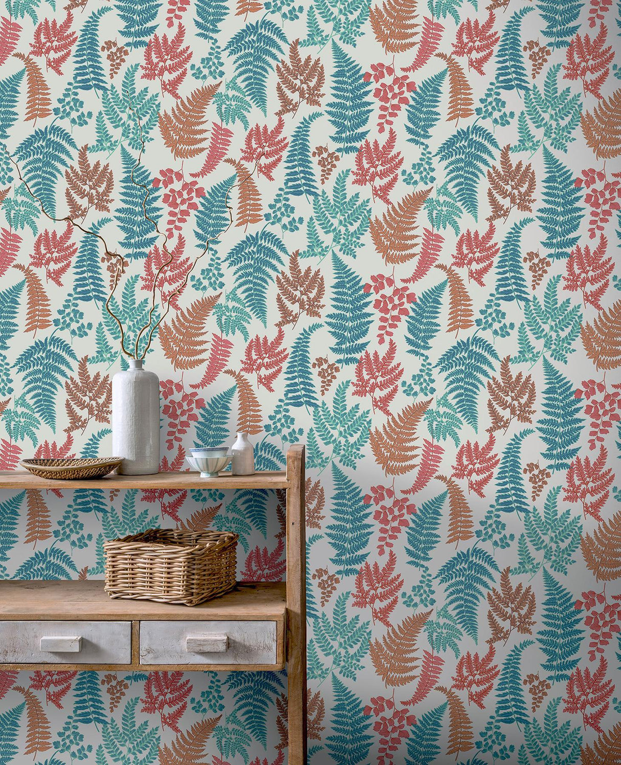 York Jerome Red Botanical Wallpaper