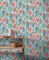 York Jerome Red Botanical Wallpaper