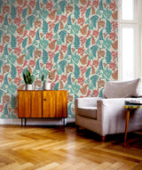 York Jerome Red Botanical Wallpaper
