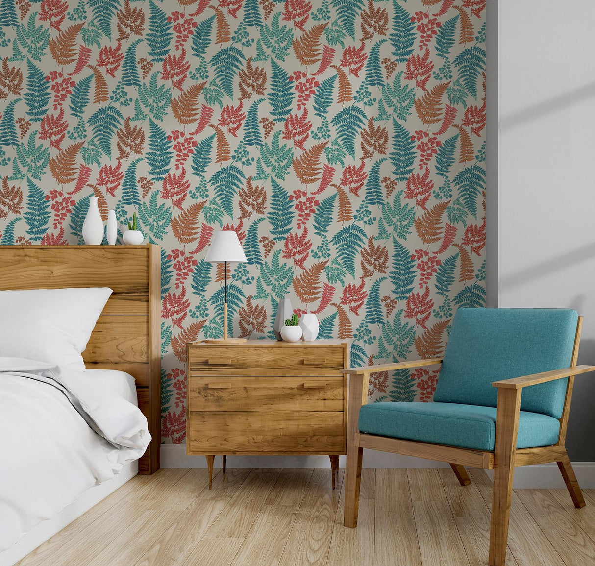 York Jerome Red Botanical Wallpaper