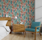 York Jerome Red Botanical Wallpaper