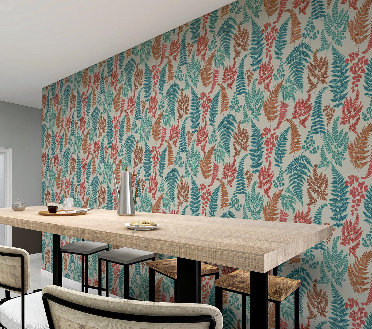 York Jerome Red Botanical Wallpaper