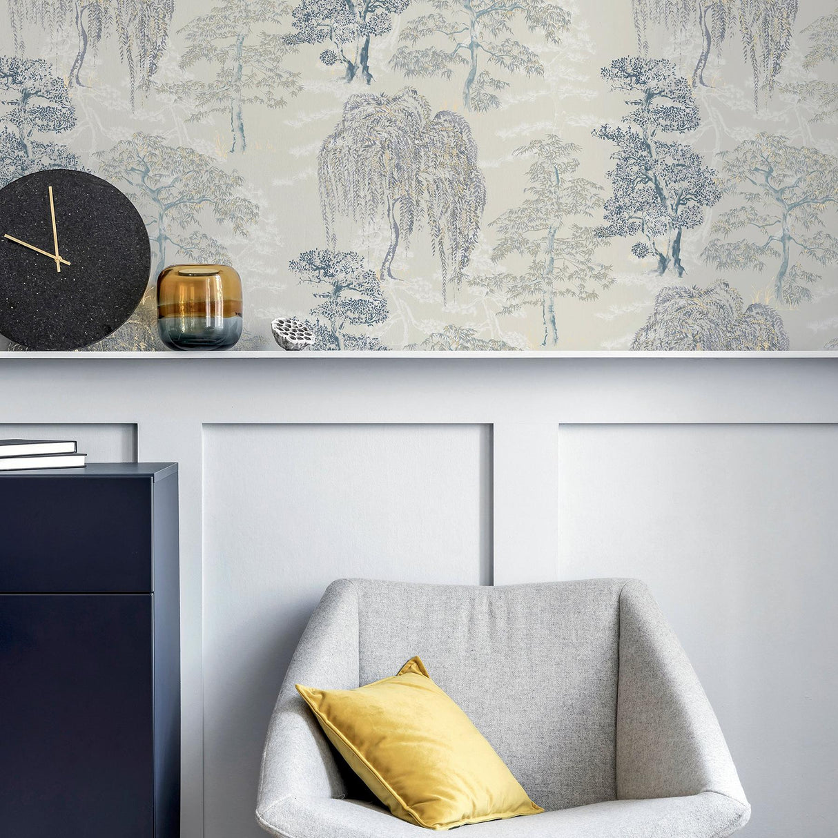 York Midori Grey Trees Wallpaper