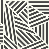 York Oswald Black Striped Geometric Wallpaper