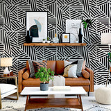 York Oswald Black Striped Geometric Wallpaper