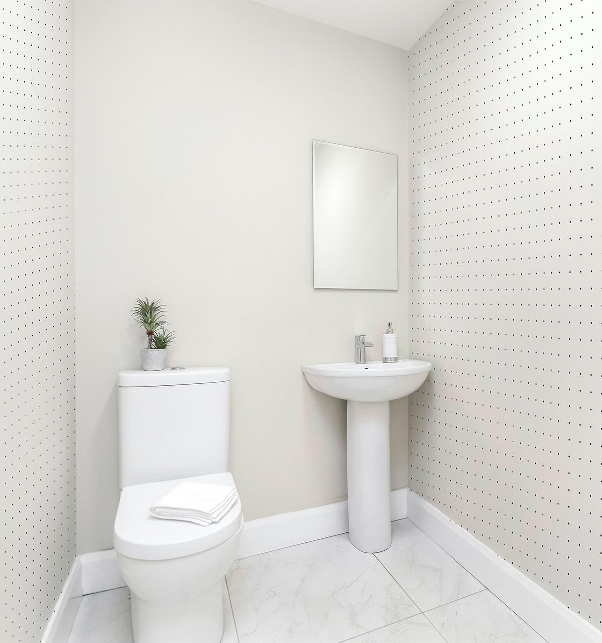 York Terrence White Dotted Grid Wallpaper