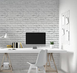 York Abner White Brick Wallpaper