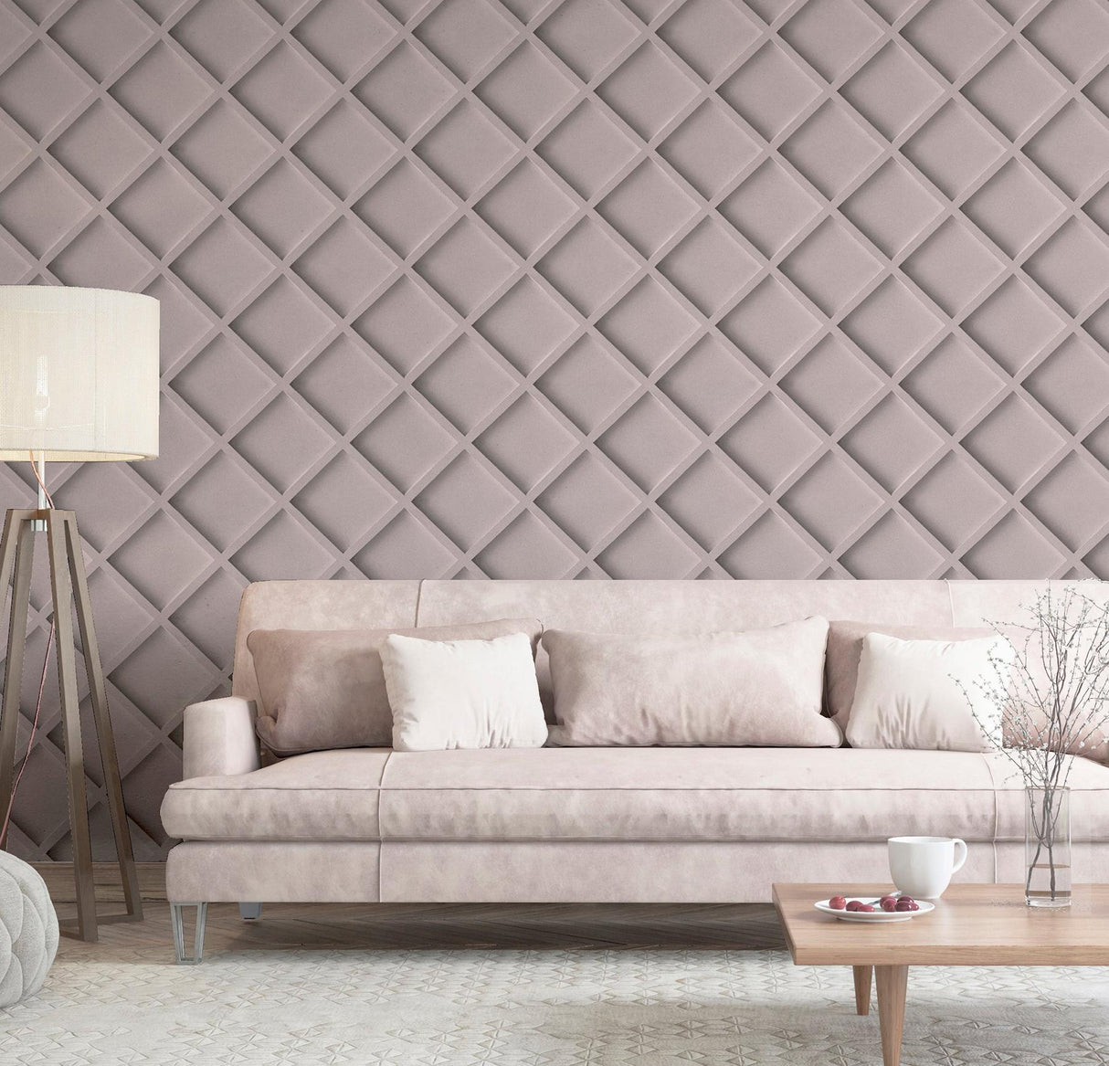 York Enid Pink Wood Wallpaper