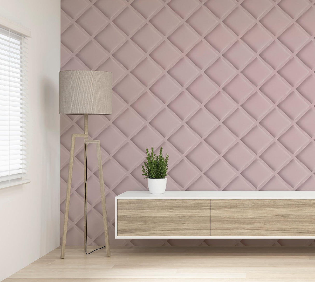 York Enid Pink Wood Wallpaper