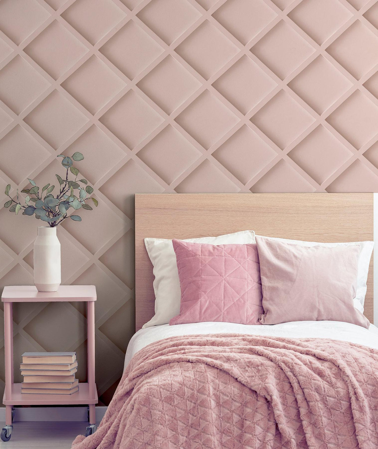 York Enid Pink Wood Wallpaper