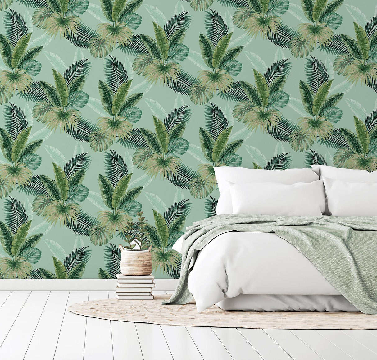 York Miami Mint Palms Wallpaper